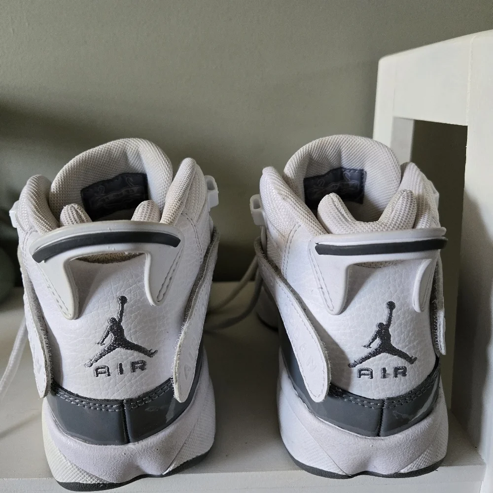Nike Air Jordan 6 Rings White Cool Grey Sneakers Sz 5Y